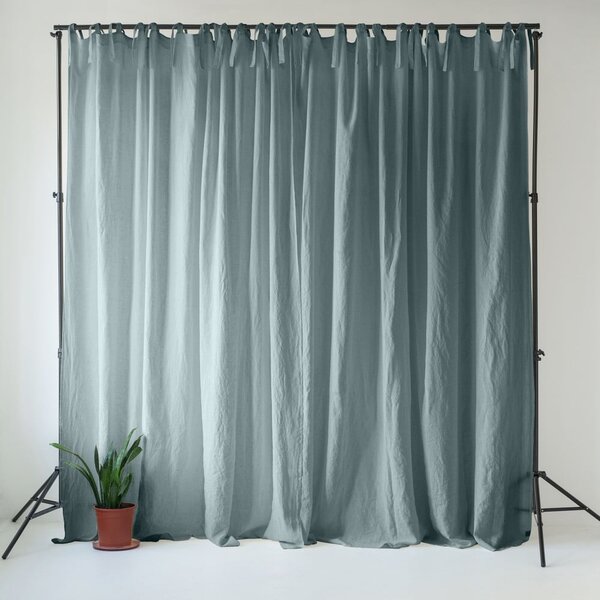 Prljavo plava lanena zavjesa 140x250 cm Blue Fog – Linen Tales