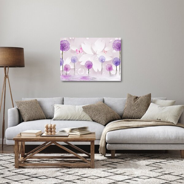 Staklena slika - Na rijeci cvijeća (70x50 cm)