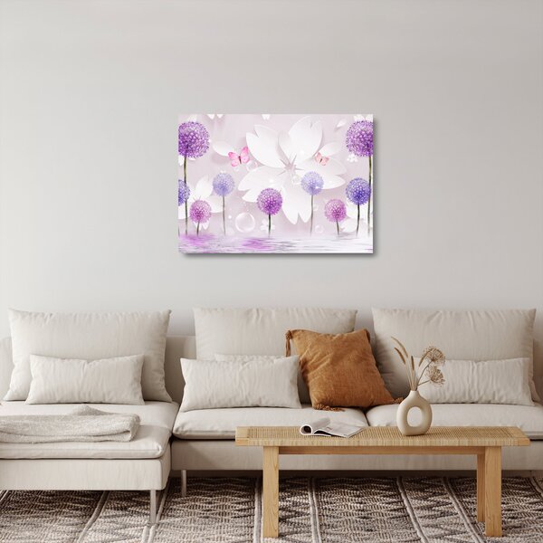 Staklena slika - Na rijeci cvijeća (70x50 cm)