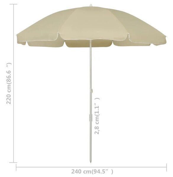 Suncobran za plažu žuta boja pijeska 240 cm - Pijesak 240 cm 1 Pijesak