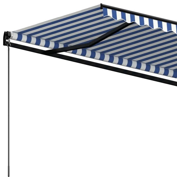 Tenda na ručno uvlačenje 450 x 350 cm plavo-bijela - Plava i bijela 450 x 350 cm 1 Plava i bijela