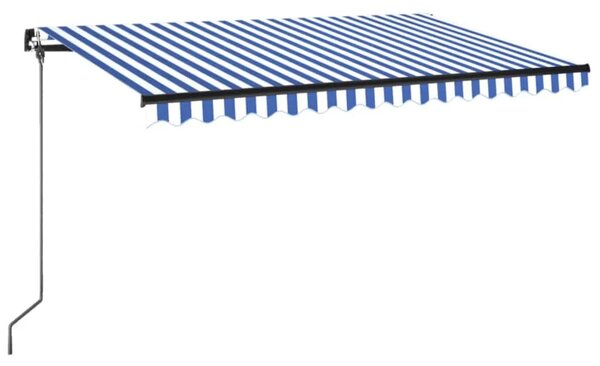 Tenda na ručno uvlačenje 450 x 350 cm plavo-bijela - Plava i bijela 450 x 350 cm 1 Plava i bijela