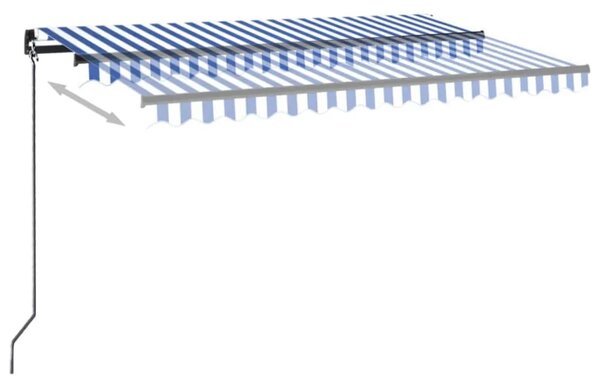 Tenda na ručno uvlačenje 450 x 350 cm plavo-bijela - Plava i bijela 450 x 350 cm 1 Plava i bijela