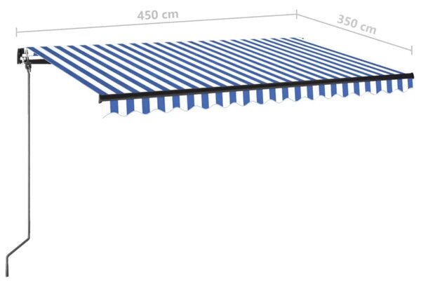 Tenda na ručno uvlačenje 450 x 350 cm plavo-bijela - Plava i bijela 450 x 350 cm 1 Plava i bijela