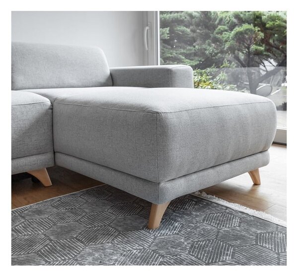 Svijetlo siva sklopiva/s prostorom za odlaganje kutna garnitura Classy Sophie – Miuform