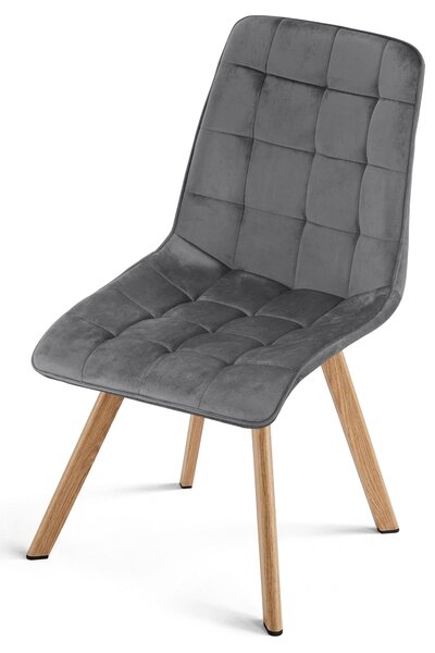 Blagovaonska stolica CIEZA VELVET, tamno siva