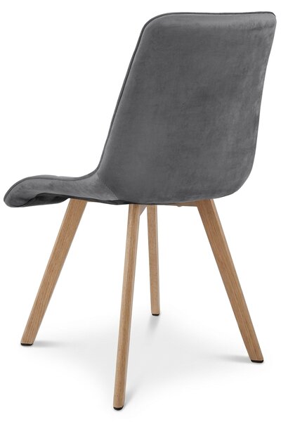 Blagovaonska stolica CIEZA VELVET, tamno siva