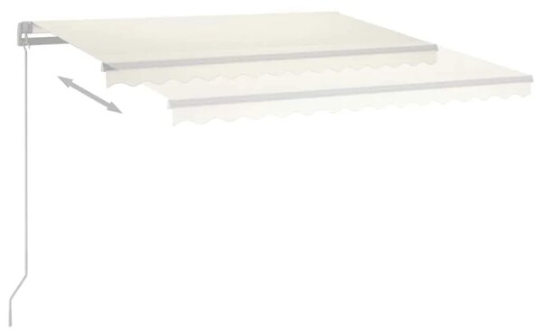 Tenda na ručno uvlačenje s LED svjetlima 400 x 300 cm krem - Krema 400 x 300 cm 1 s bijelim okvirom