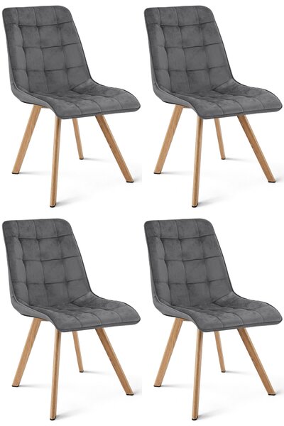 Blagovaonska stolica CIEZA VELVET, tamno siva