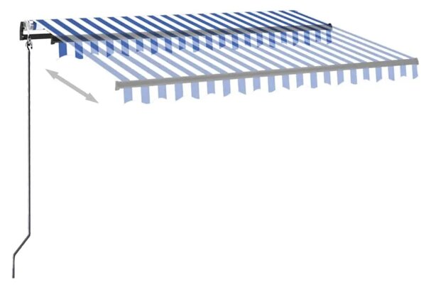 Automatska tenda sa senzorom LED 350x250 cm plavo-bijela - Plava i bijela 350 x 250 cm 1 Plava i bijela