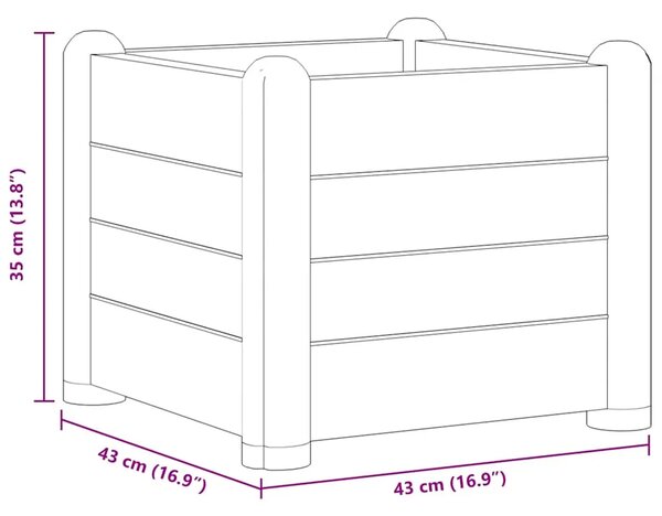 Povišena gredica - Vrtna gredica PP antracit 43 x 43 x 35 cm - Antracit 43 x 43 x 35 cm 1 Antracit