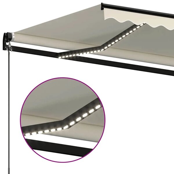 Tenda na ručno uvlačenje s LED svjetlom 350 x 250 cm krem - Krema 350 x 250 cm 1 Krema