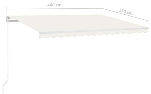 Tenda na ručno uvlačenje 400 x 350 cm krem - Krema 400 x 350 cm 1 s bijelim okvirom