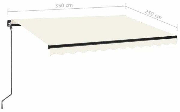 Tenda na ručno uvlačenje s LED svjetlom 350 x 250 cm krem - Krema 350 x 250 cm 1 Krema