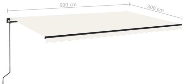 Tenda na ručno uvlačenje 500 x 300 cm krem - Krema 500 x 300 cm 1 Krema