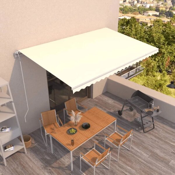 Tenda na automatsko uvlačenje 500x300 cm krem - Krema 500 x 300 cm 1 s bijelim okvirom