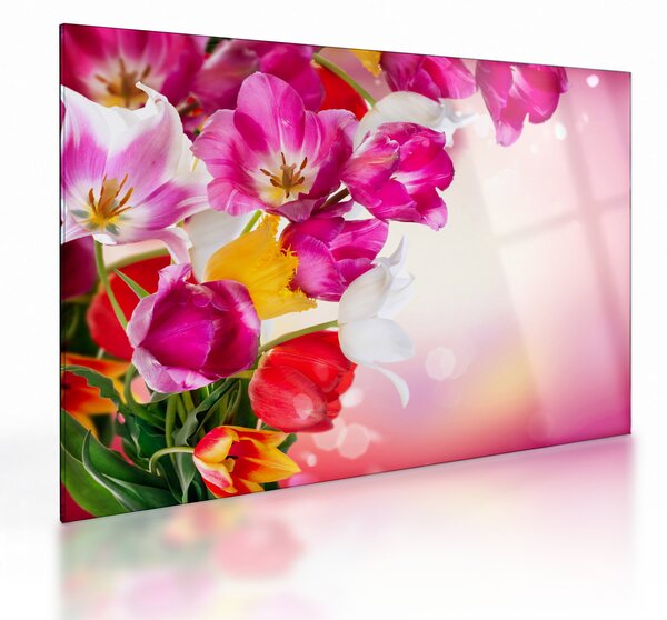 Staklena slika tulipana (70x50 cm)