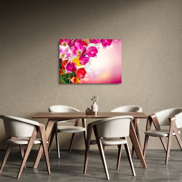Staklena slika tulipana (70x50 cm)