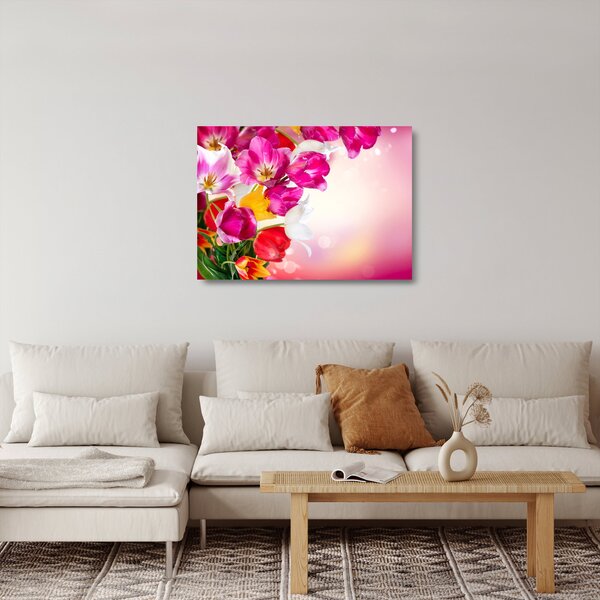 Staklena slika tulipana (70x50 cm)