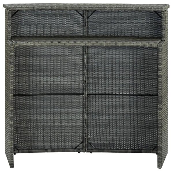 Vrtni barski stol sivi 120 x 55 x 110 cm od poliratana - Siva 1 Siva