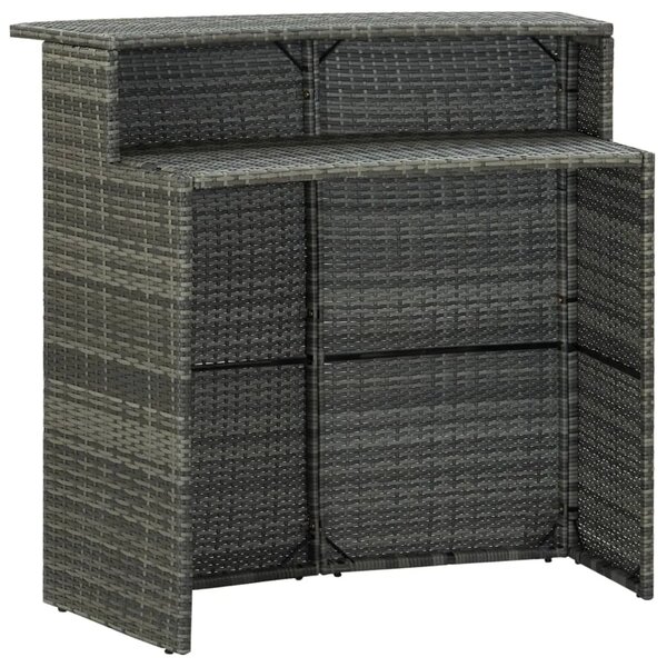 Vrtni barski stol sivi 120 x 55 x 110 cm od poliratana - Siva 1 Siva