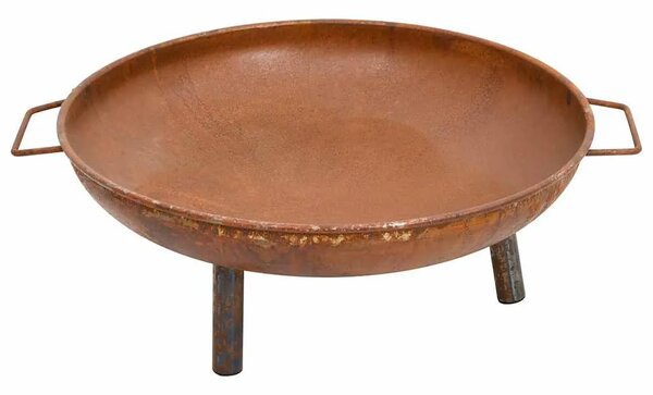 Posuda za vatru 67 5 x 58 x 22 5 cm čelična - Smeđa 67.5 x 58 x 22.5 cm Smeđa 67.5 x 58 x 22.5 cm