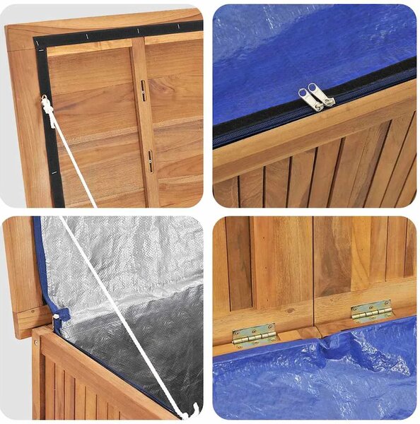 Vrtna kutija za pohranu 60 x 50 x 58 cm od masivne tikovine - 60 x 50 x 58 cm 60 x 50 x 58 cm