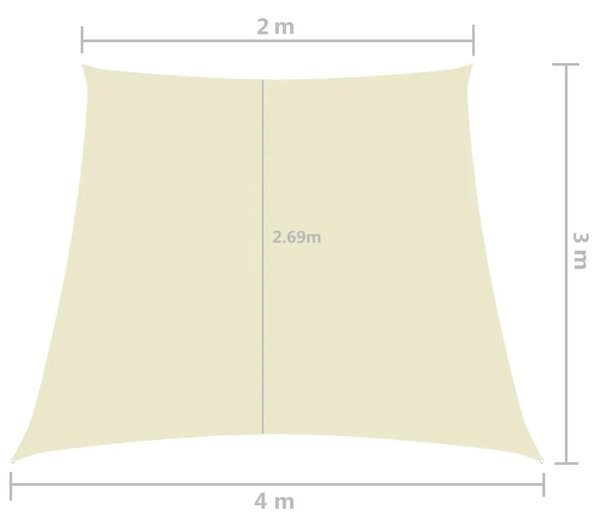 Jedro za zaštitu od sunca od tkanine Oxford trapezno 2/4 x 3 m krem - Krema 2/4 x 3 m 1 Krema
