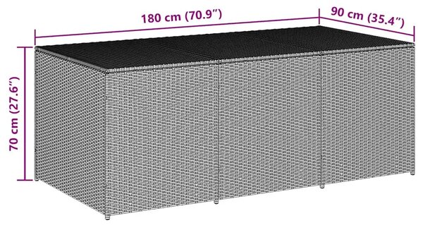 Vrtna kutija za pohranu od poliratana 180 x 90 x 70 cm crna - Crna 180 x 90 x 70 cm Crna 180 x 90 x 70 cm