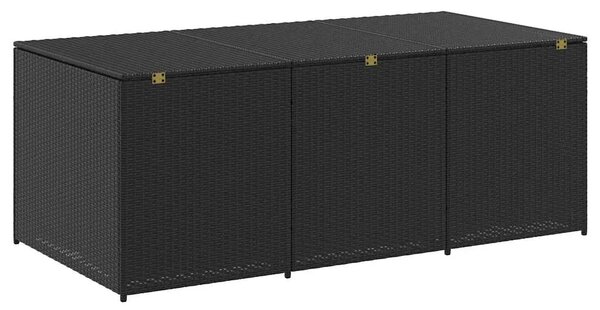 Vrtna kutija za pohranu od poliratana 180 x 90 x 70 cm crna - Crna 180 x 90 x 70 cm Crna 180 x 90 x 70 cm