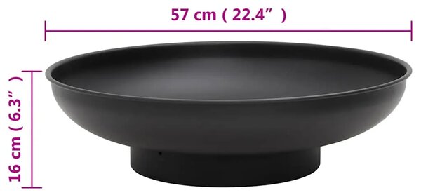 Posuda za vatru 57 cm čelična - Crna Φ 57 x 16 cm Crna Φ 57 x 16 cm