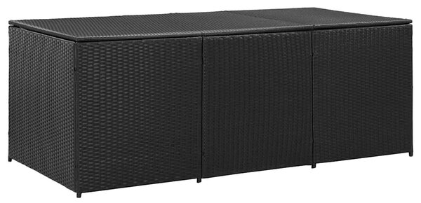 Vrtna kutija za pohranu od poliratana 180 x 90 x 70 cm crna - Crna 180 x 90 x 70 cm Crna 180 x 90 x 70 cm