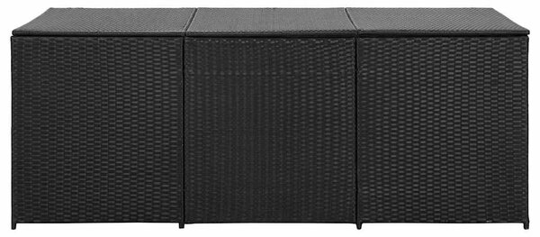 Vrtna kutija za pohranu od poliratana 180 x 90 x 70 cm crna - Crna 180 x 90 x 70 cm Crna 180 x 90 x 70 cm