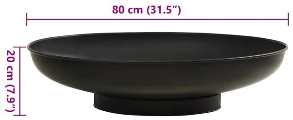 Posuda za vatru 80 cm čelična - Crna Φ 80 x 20 cm Crna Φ 80 x 20 cm