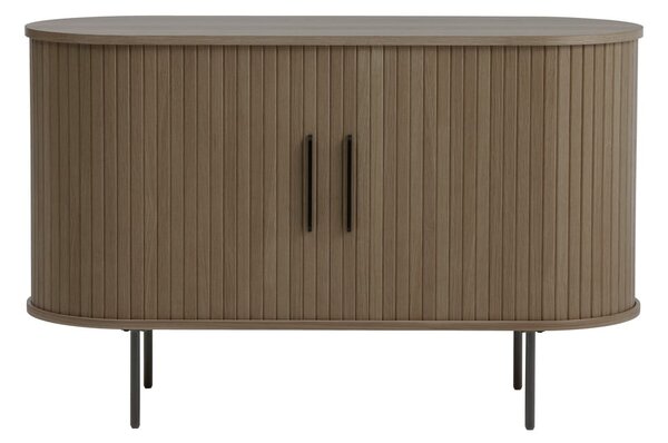 Smeđa komoda u dekoru hrasta s kliznim vratima 120x76x45 cm Nola – Unique Furniture