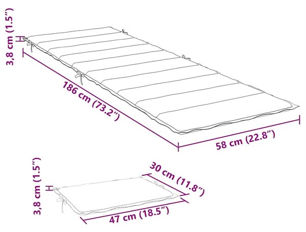 Jastuk za ležaljku kraljevsko plavi 186x58x4 cm tkanina Oxford - Kraljevski plava 1 Kraljevski plava