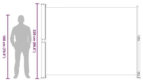 Uvlačiva bočna tenda za terasu 220 x 314 cm siva - Siva 220 x 300 cm 1 Siva
