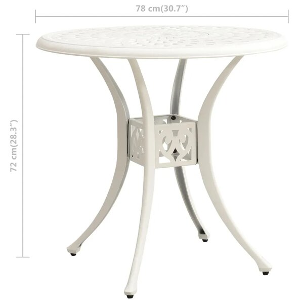 Vrtni stol bijeli 78 x 78 x 72 cm od lijevanog aluminija - Bijela 78 x 78 x 72 cm 1 Bijela