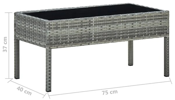Vrtni stol sivi 75 x 40 x 37 cm od poliratana - Siva 1 Siva