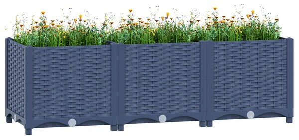 Povišena gredica 120x40x38 cm od polipropilena - Plavo-siva 120 x 40 x 38 cm 1 Plavo-siva