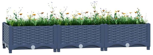 Povišena gredica 120x40x23 cm od polipropilena - Plavo-siva 120 x 40 x 23 cm 1 Plavo-siva