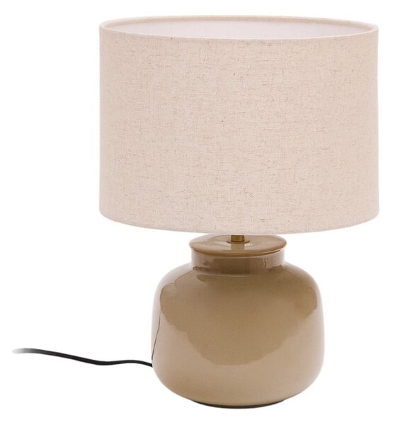Bež stolna lampa keramička s tekstilnim sjenilom (visina 40 cm) Tay – Kave Home
