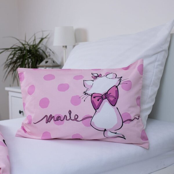Ružičasta pamučna dječja posteljina za dječji krevetić 100x135 cm Marie Cat "Merci" – Jerry Fabrics