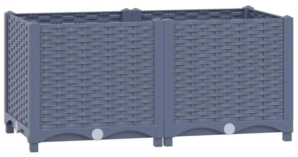 Povišena gredica 80x40x38 cm od polipropilena - Plavo-siva 80 x 40 x 38 cm 1 Plavo-siva