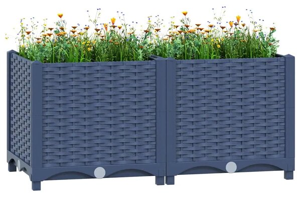 Povišena gredica 80x40x38 cm od polipropilena - Plavo-siva 80 x 40 x 38 cm 1 Plavo-siva