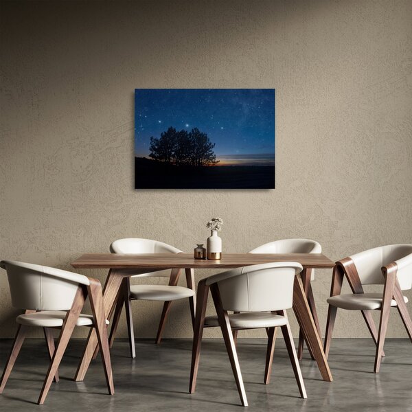 Staklena slika drveća noću (70x50 cm)