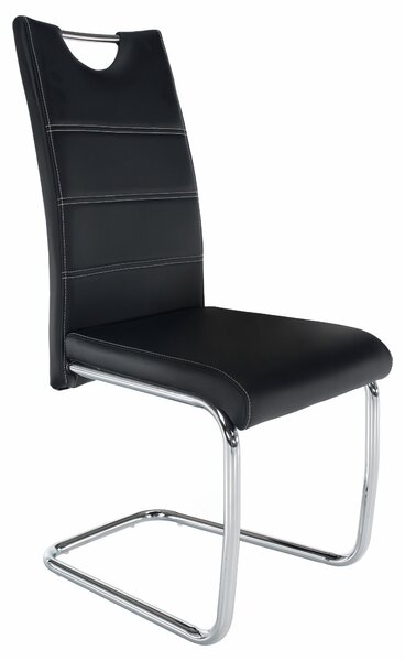 Blagovaonska stolica Abalia New (crna + krom)