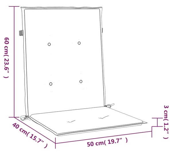 Jastuci za vrtne stolice 2 kom smeđesivi 100x50x3 cm od tkanine - Sivo-smeđa 100 x 50 x 3 cm 2 Sivosmeđa