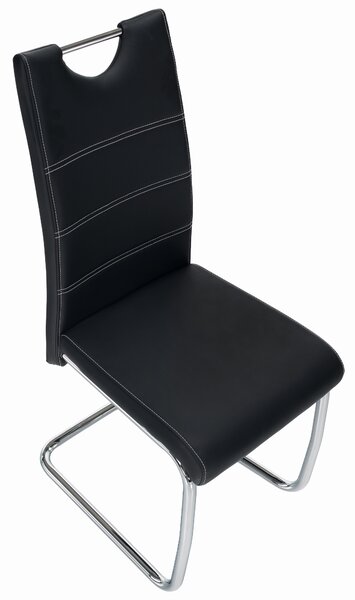 Blagovaonska stolica Abalia New (crna + krom)