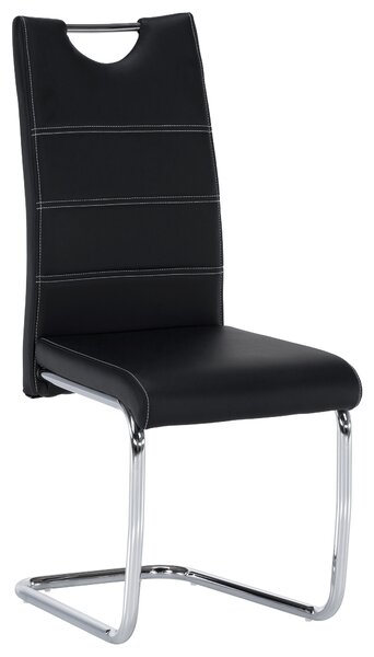 Blagovaonska stolica Abalia New (crna + krom)